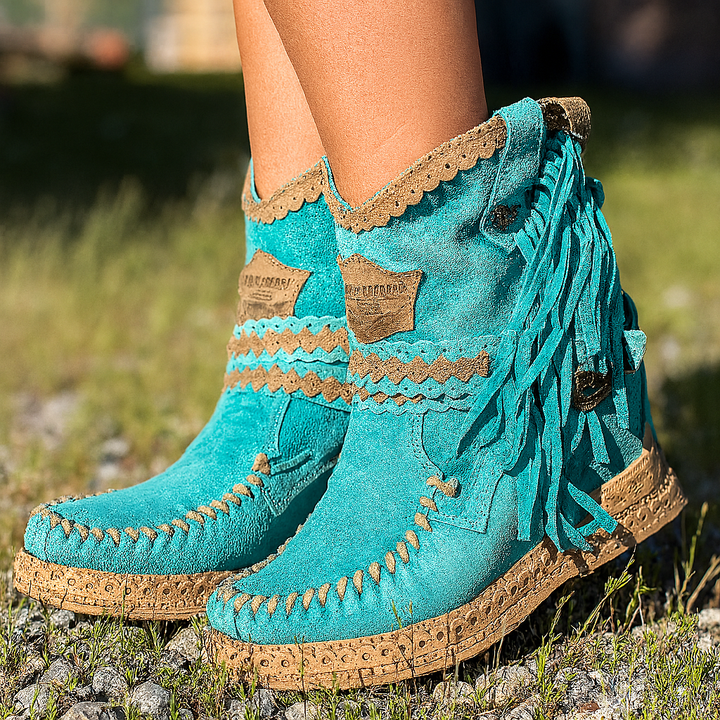 Boho-Westernstiefel mit Fransen