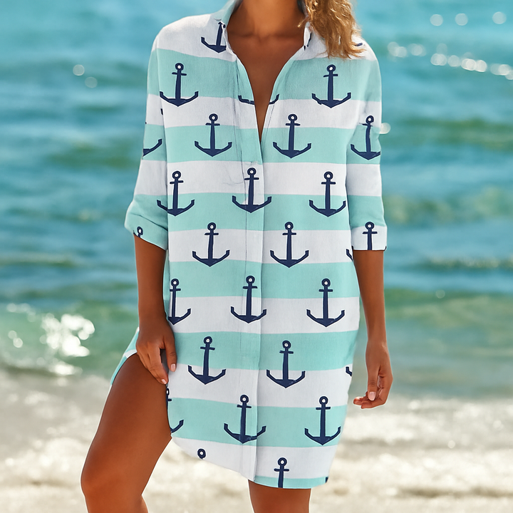 Leichtes, fließendes Boho-Kurzkleid für Damen