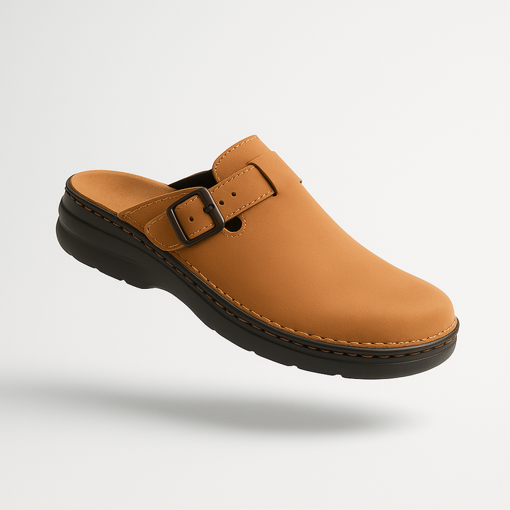 Unisex-Clogs aus Leder zum Hineinschlüpfen