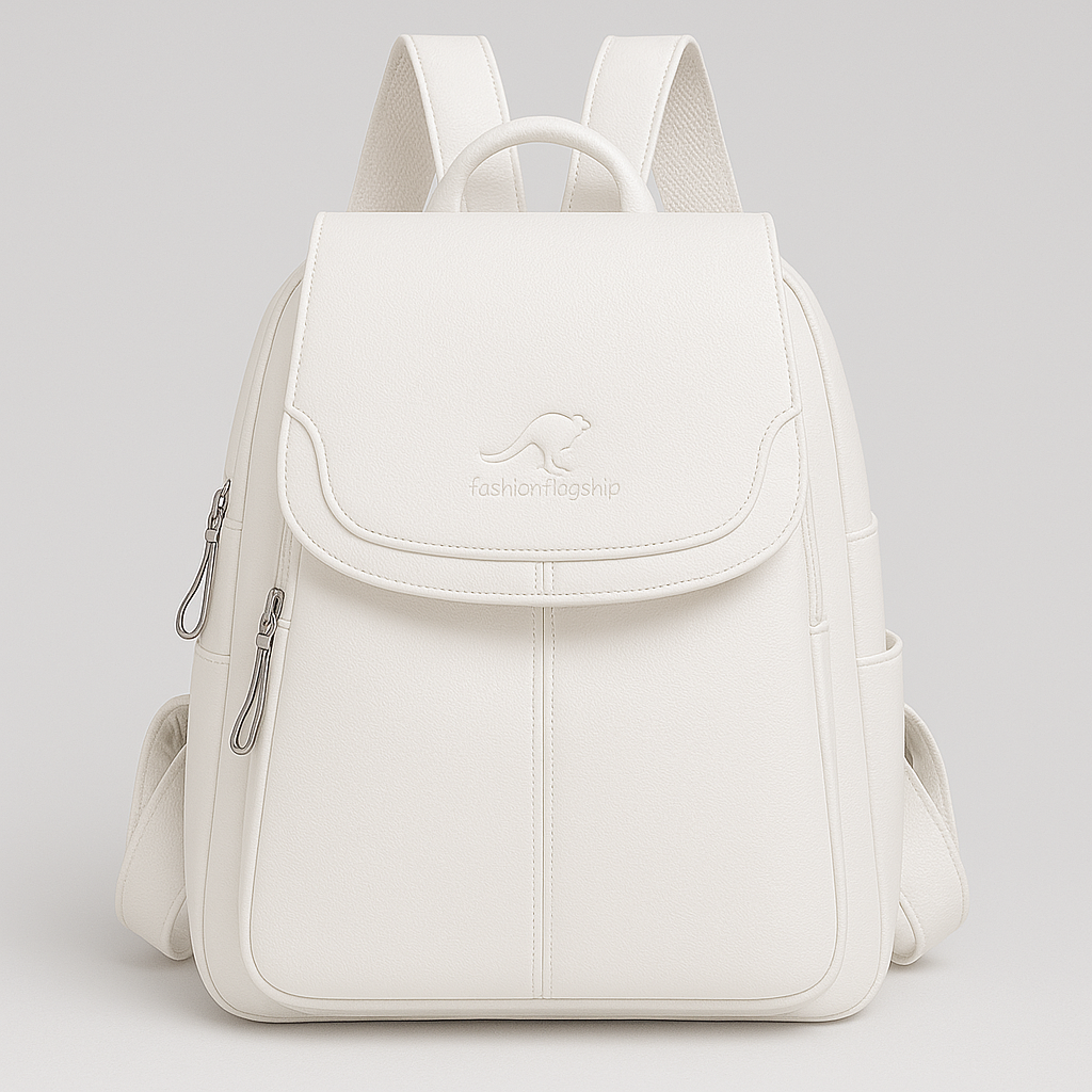 Diebstahlsicherer Lederrucksack für stilbewusste Frauen