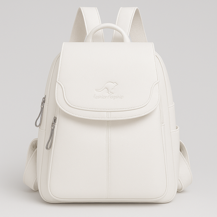 Diebstahlsicherer Lederrucksack für stilbewusste Frauen