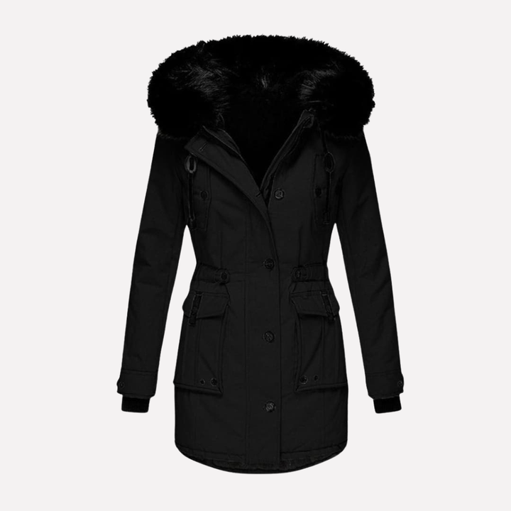 Damen Parka-Jacke mit Kapuze und Klapptaschen