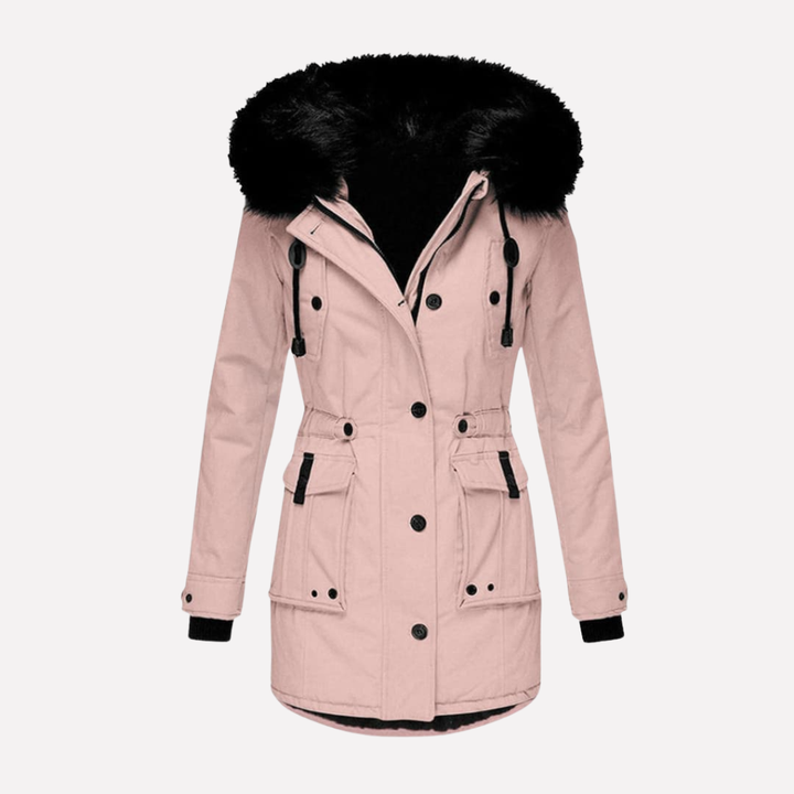 Damen Parka-Jacke mit Kapuze und Klapptaschen