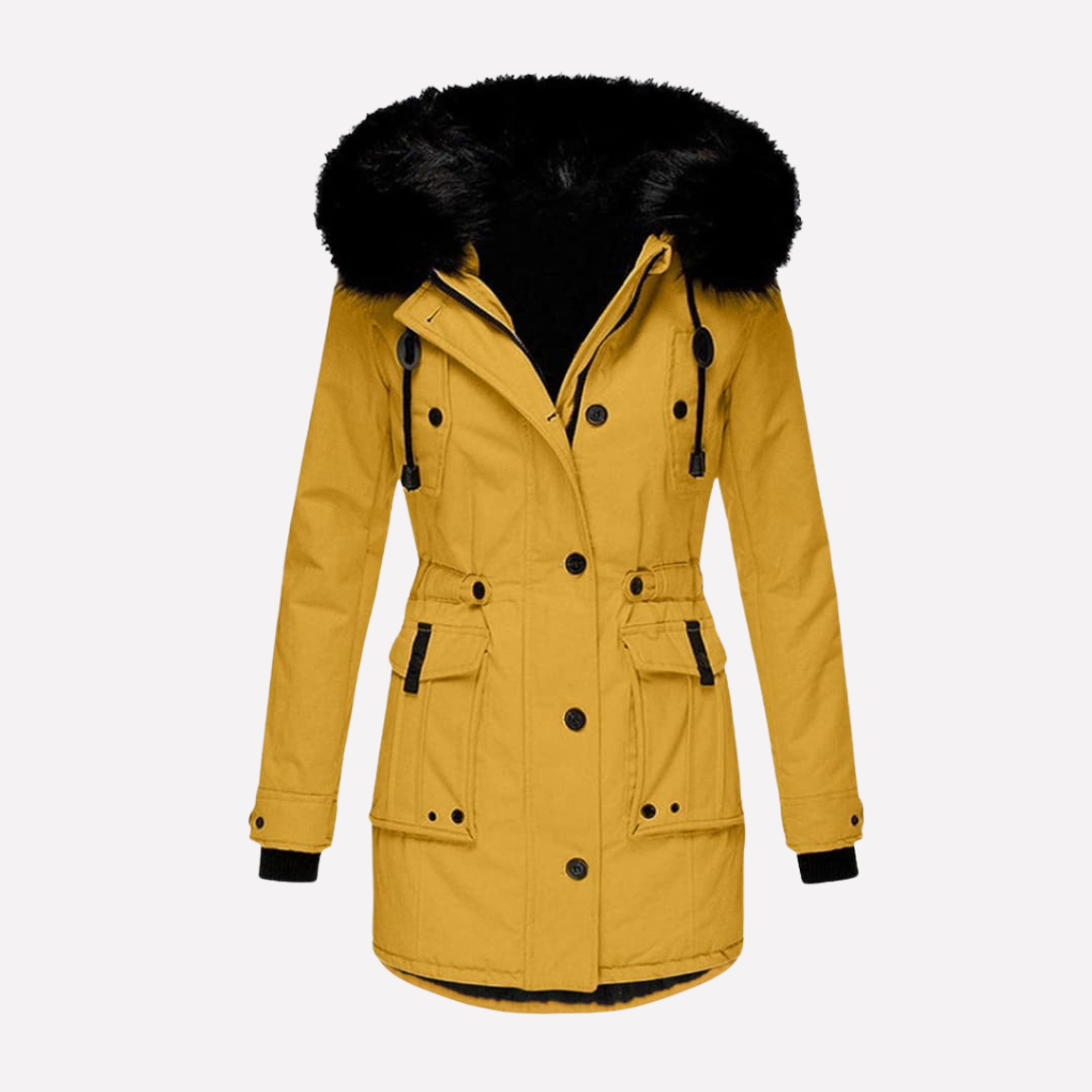 Damen Parka-Jacke mit Kapuze und Klapptaschen