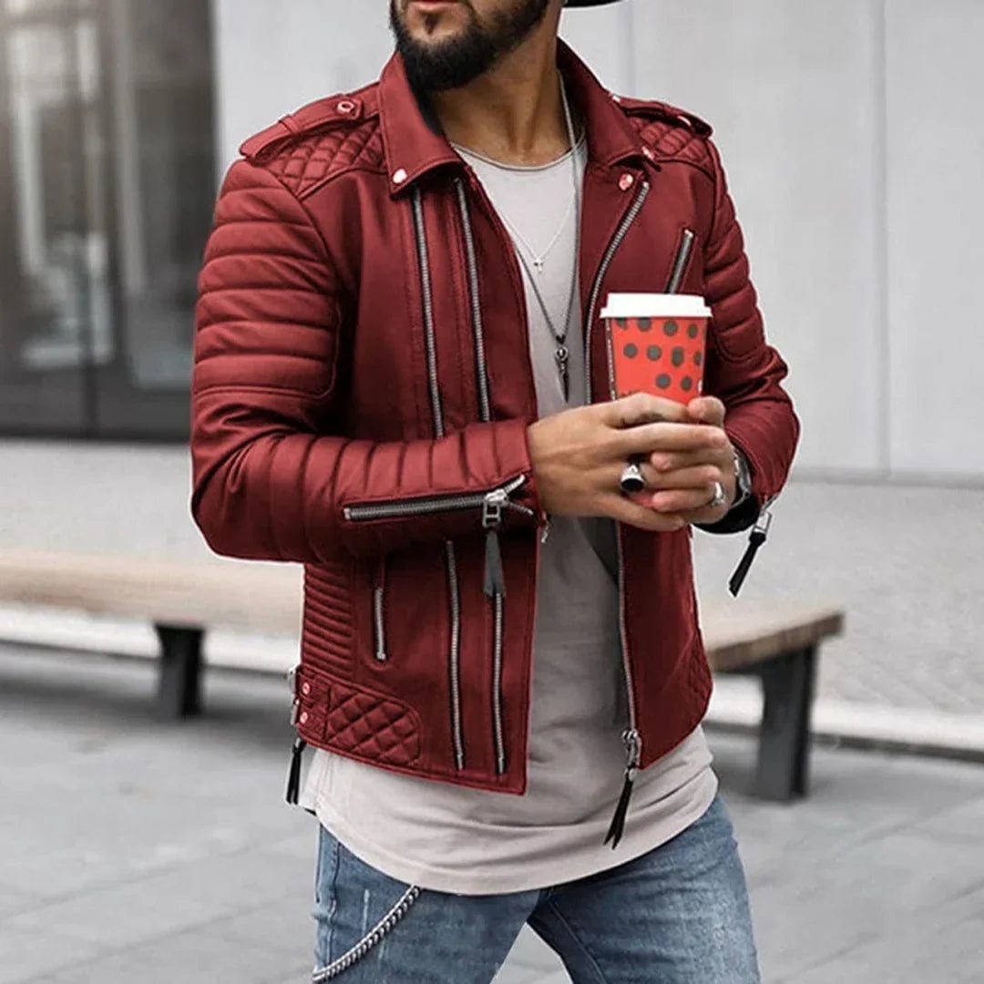 Zeitlose und robuste Herren-Lederjacke