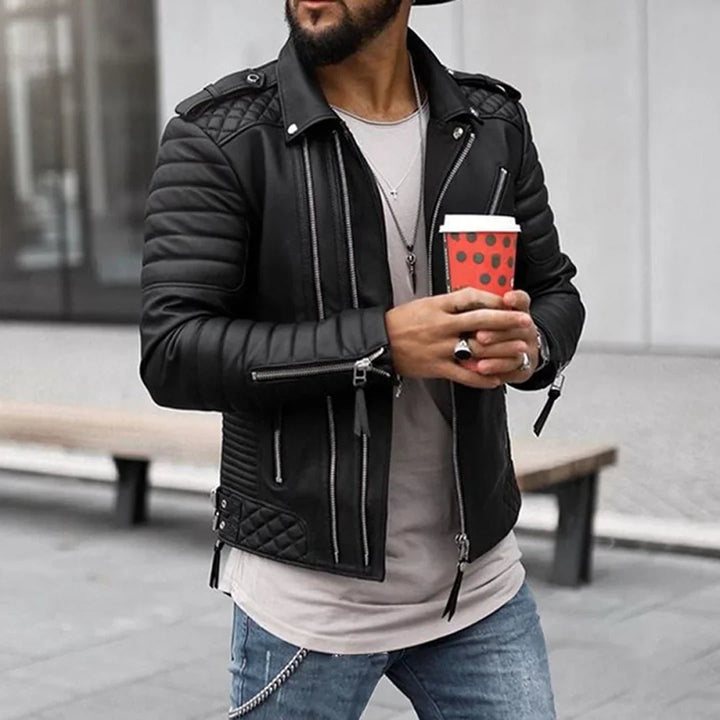 Zeitlose und robuste Herren-Lederjacke