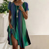 Damen Sommer Minikleid mit Rundhalsausschnitt und kurzen Ärmeln
