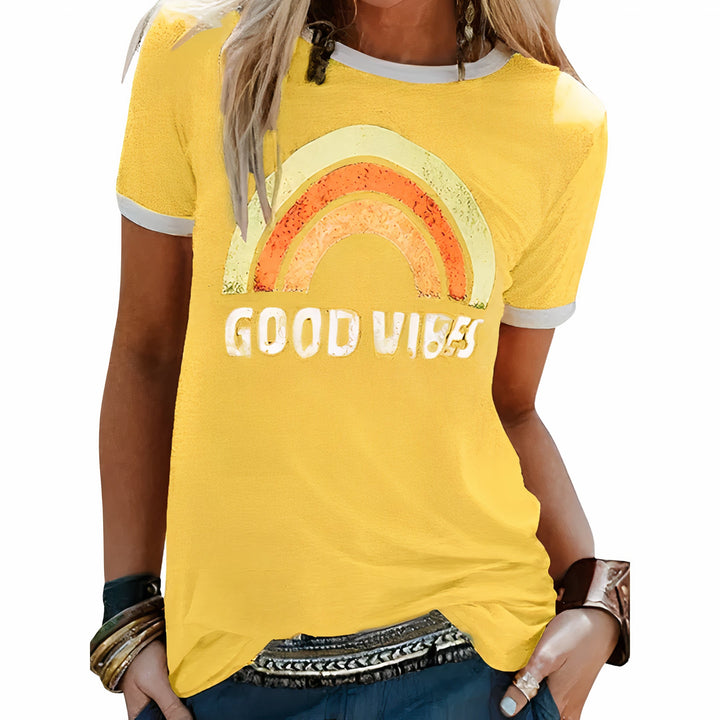 Damen Sommer T-Shirt mit kurzen Ärmeln und Grafikdruck