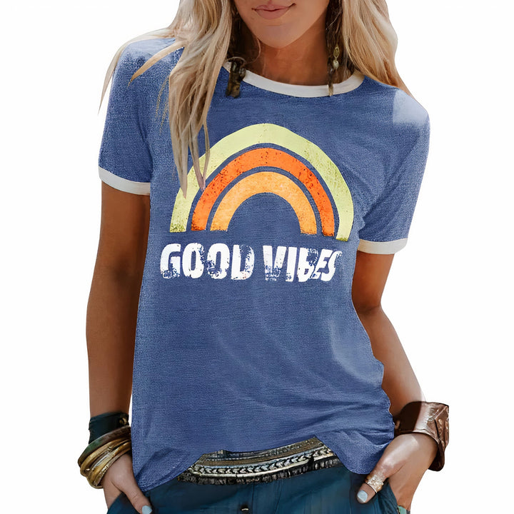 Damen Sommer T-Shirt mit kurzen Ärmeln und Grafikdruck
