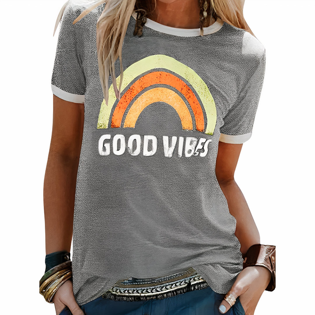 Damen Sommer T-Shirt mit kurzen Ärmeln und Grafikdruck