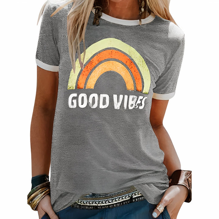 Damen Sommer T-Shirt mit kurzen Ärmeln und Grafikdruck