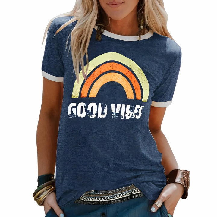Damen Sommer T-Shirt mit kurzen Ärmeln und Grafikdruck