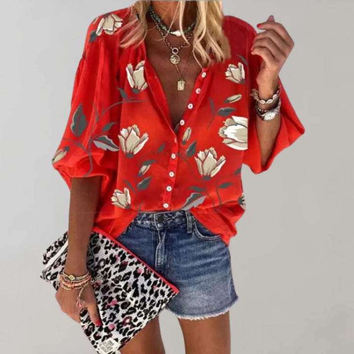 Sommerliche Bluse mit Blumenprint für Damen