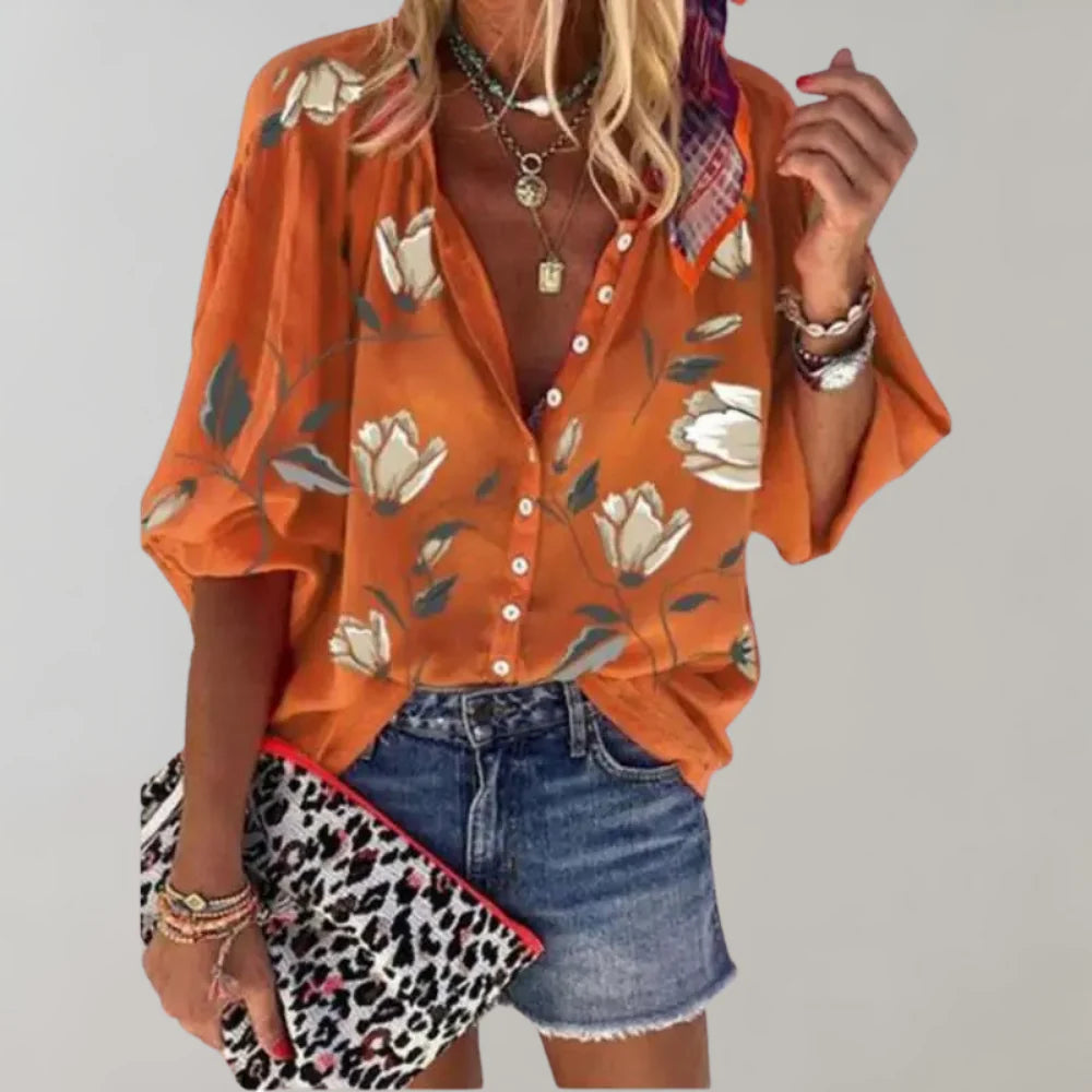 Sommerliche Bluse mit Blumenprint für Damen