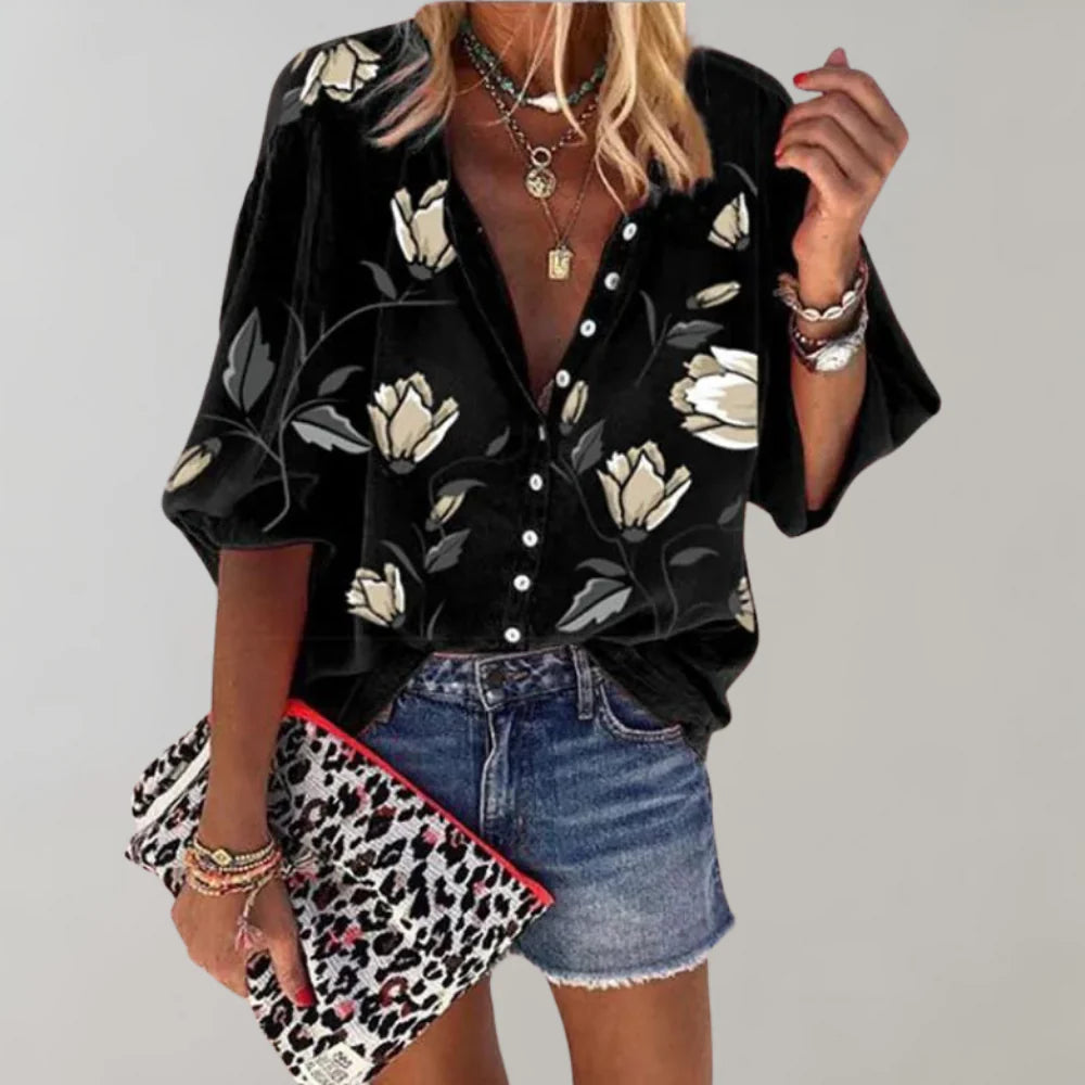 Sommerliche Bluse mit Blumenprint für Damen