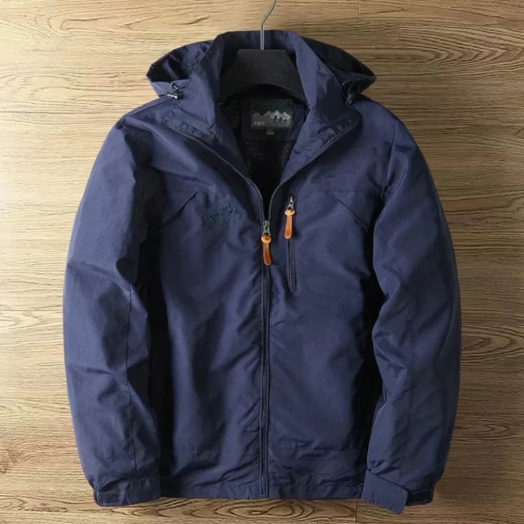 Wasserabweisende, atmungsaktive Outdoorjacke mit Kapuze für Herren