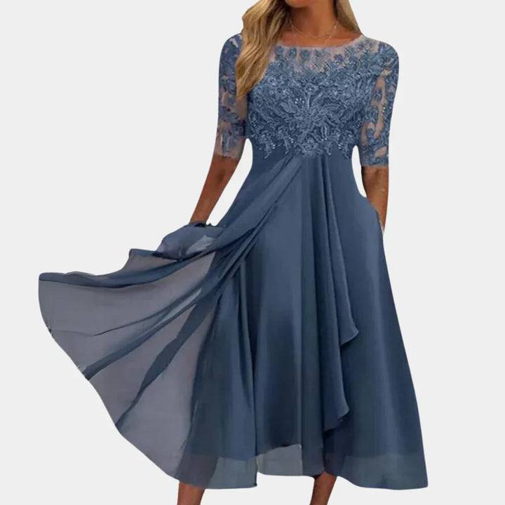 Midikleid für Damen mit floraler Spitze für den Sommer