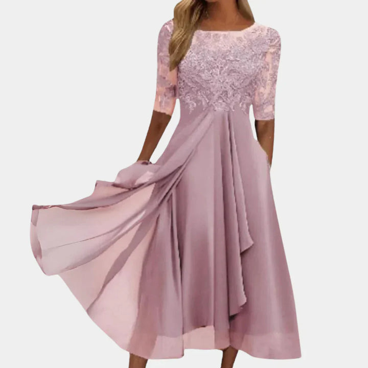 Midikleid für Damen mit floraler Spitze für den Sommer