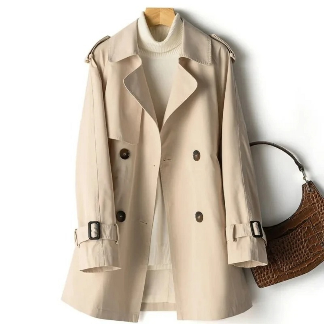 Damen Doppelt Geknöpfter Trenchcoat