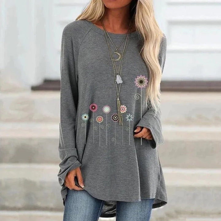 Sweatshirt mit 3D-Blumenstickerei