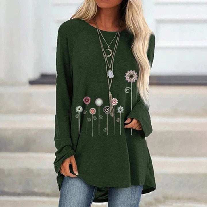 Sweatshirt mit 3D-Blumenstickerei
