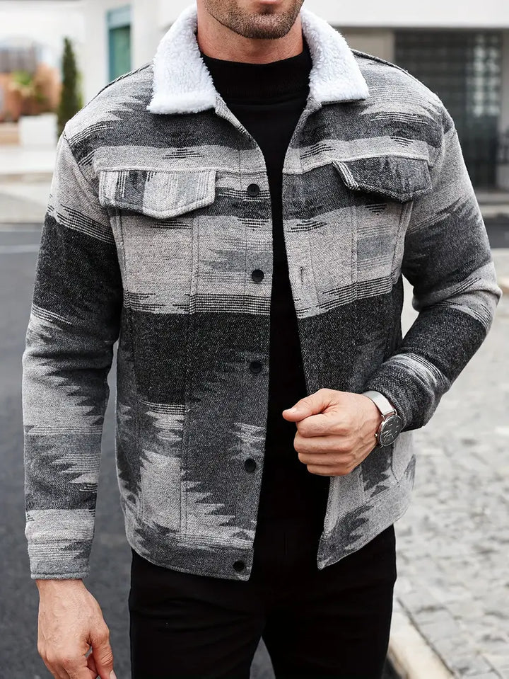 Herrenjacke mit Knopfverschluss und Brusttaschen