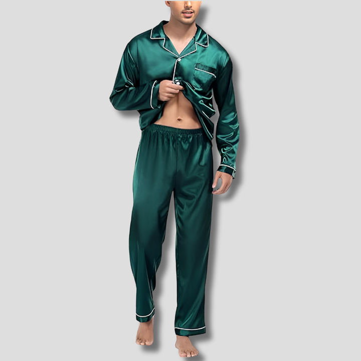 Satin-Seiden-Pyjama-Set für Herren