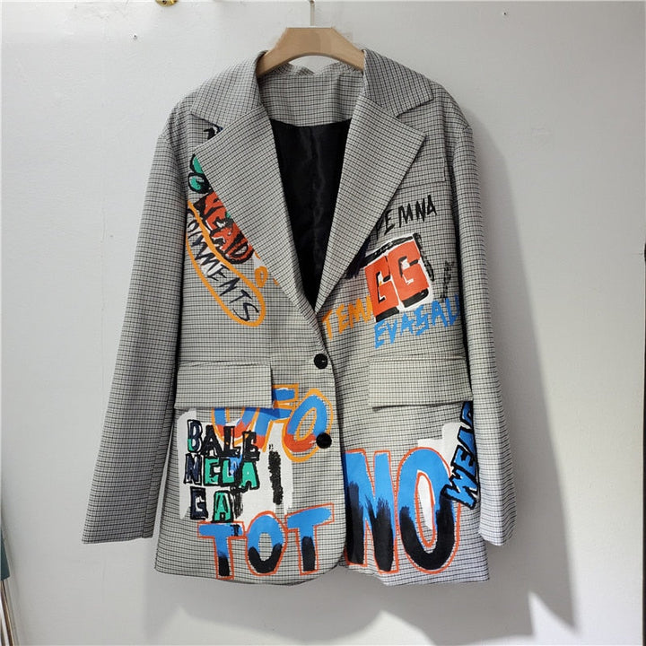 Damen Blazer mit langen Ärmeln und Reverskragen