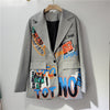 Damen Blazer mit langen Ärmeln und Reverskragen