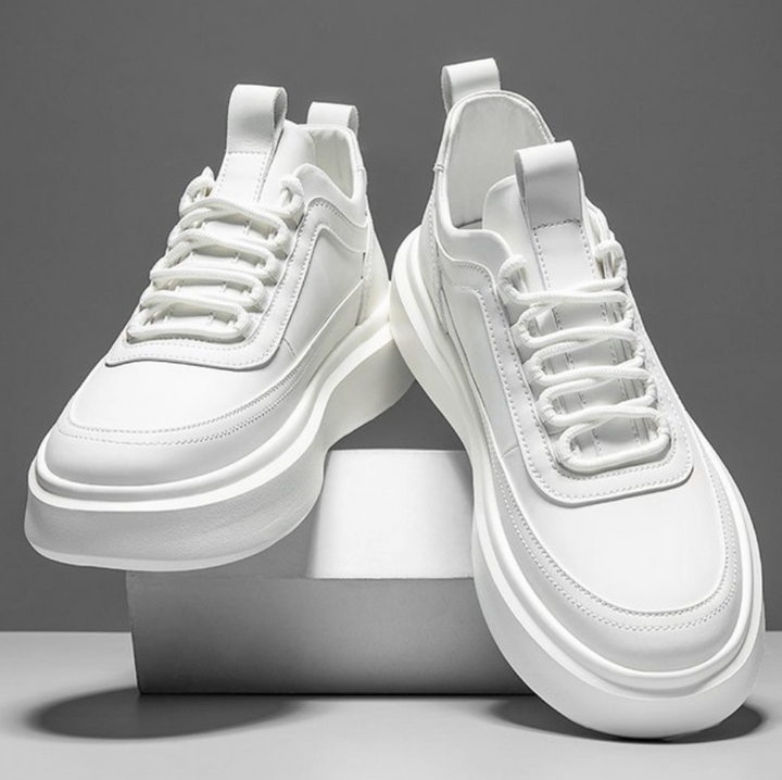 Herren weiße Sneakers mit Schnürverschluss