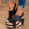 Damen Wedgesandalen für den Sommer mit Knöchelriemen und Cut-Out-Design