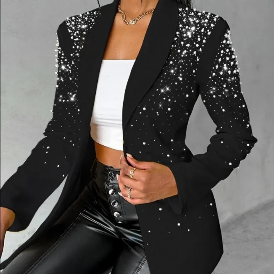 Damen Blazer mit langen Ärmeln und Reverskragen