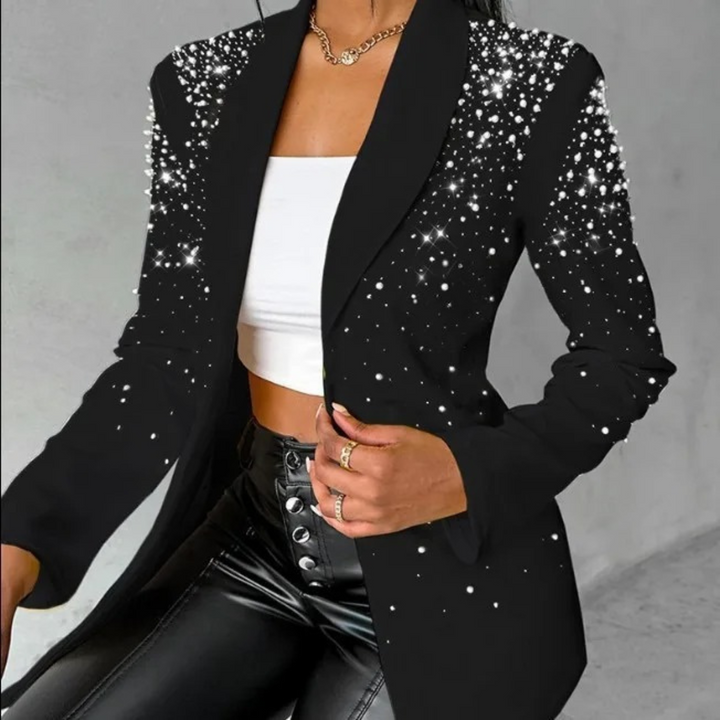 Damen Blazer mit langen Ärmeln und Reverskragen