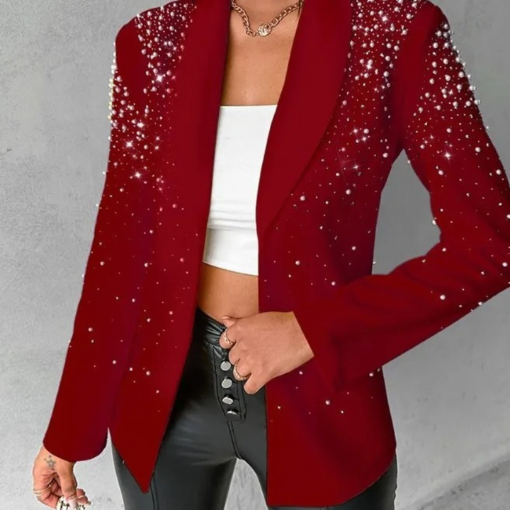 Damen Blazer mit langen Ärmeln und Reverskragen