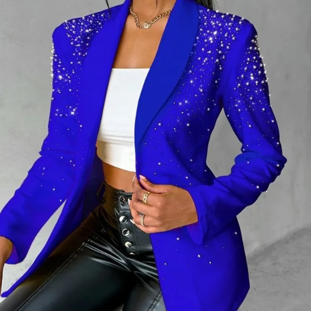 Damen Blazer mit langen Ärmeln und Reverskragen