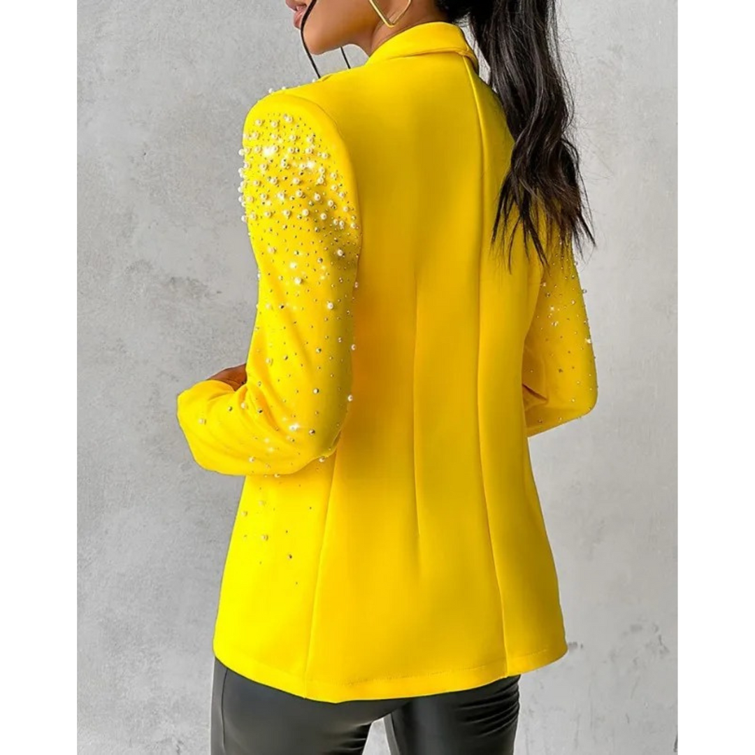 Damen Blazer mit langen Ärmeln und Reverskragen
