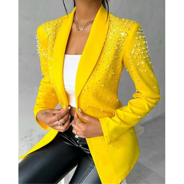 Damen Blazer mit langen Ärmeln und Reverskragen