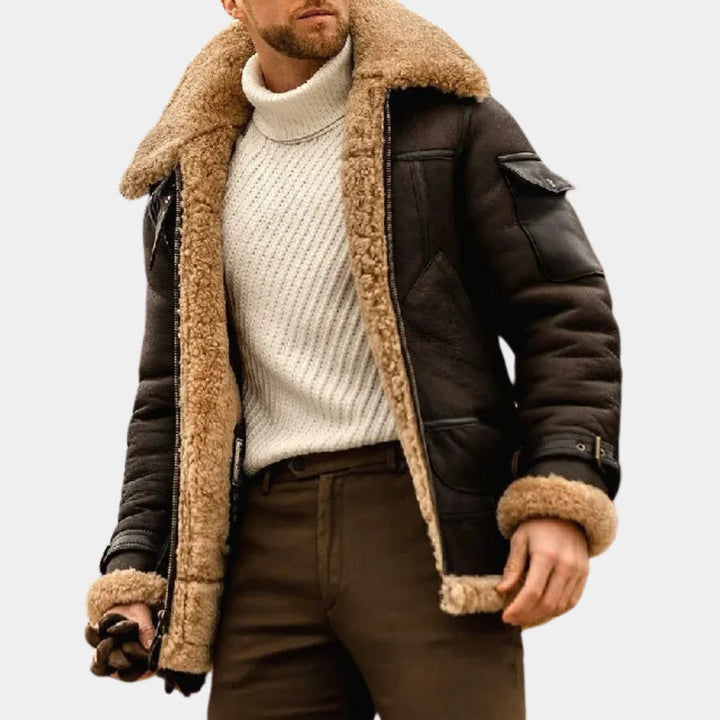 Aviator Leder-Winterjacke – Klassischer Pilotenlook für Herren
