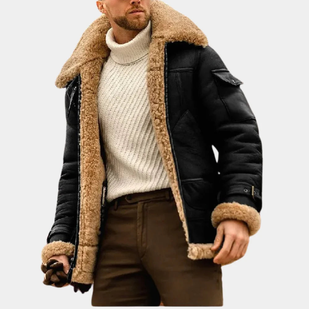 Aviator Leder-Winterjacke – Klassischer Pilotenlook für Herren