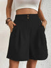 Damen Leinen Sommer Shorts mit Taschen und hohem Bund