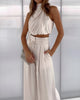 Damen Sommer Set mit ärmellosem Crop Top und Hose
