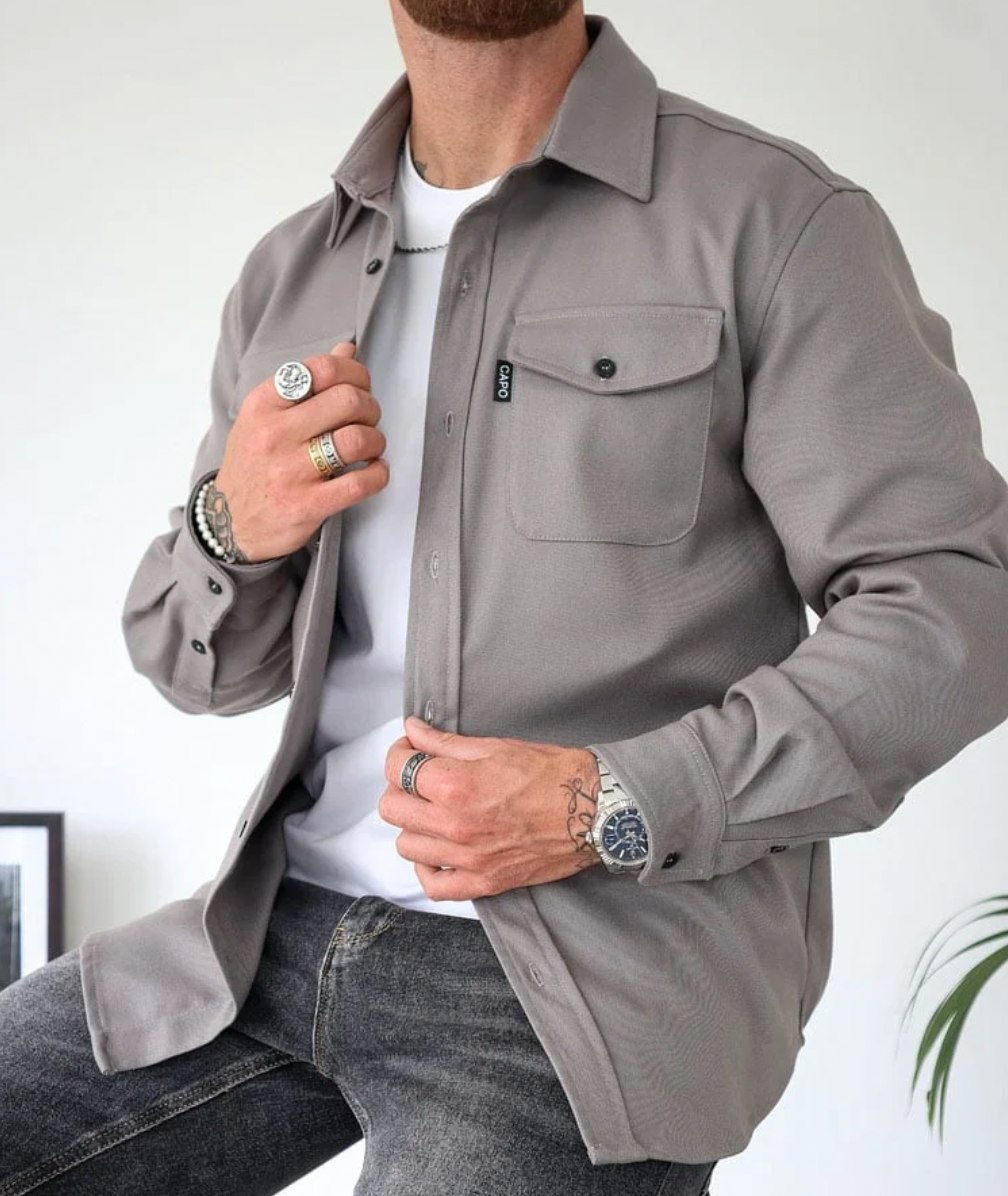 Langarmshirt mit Taschen für Herren
