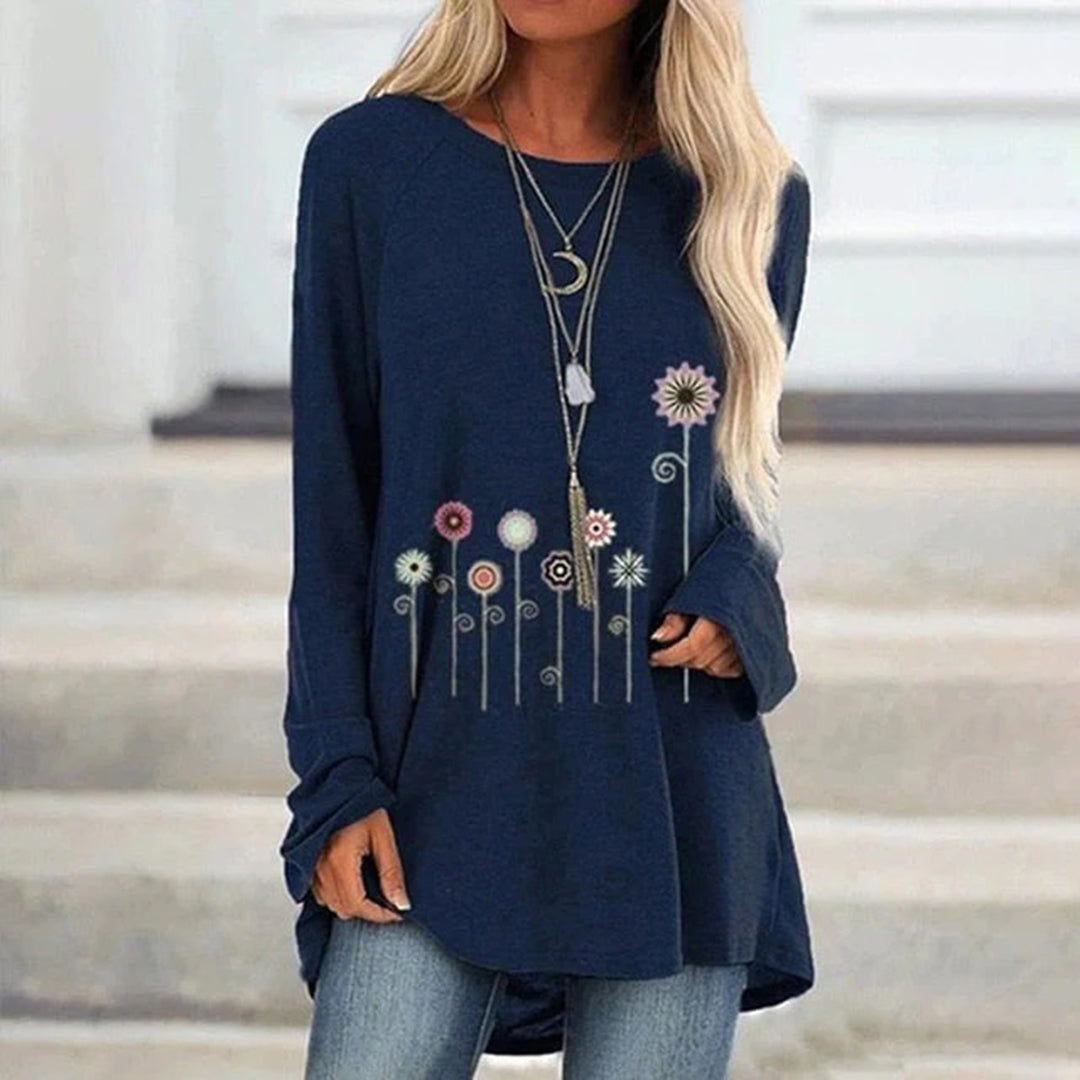 Sweatshirt mit 3D-Blumenstickerei