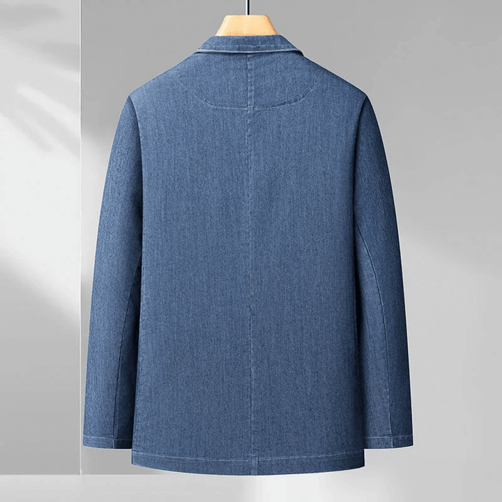 Herren-Denim-Blazer mit aufgesetzten Taschen