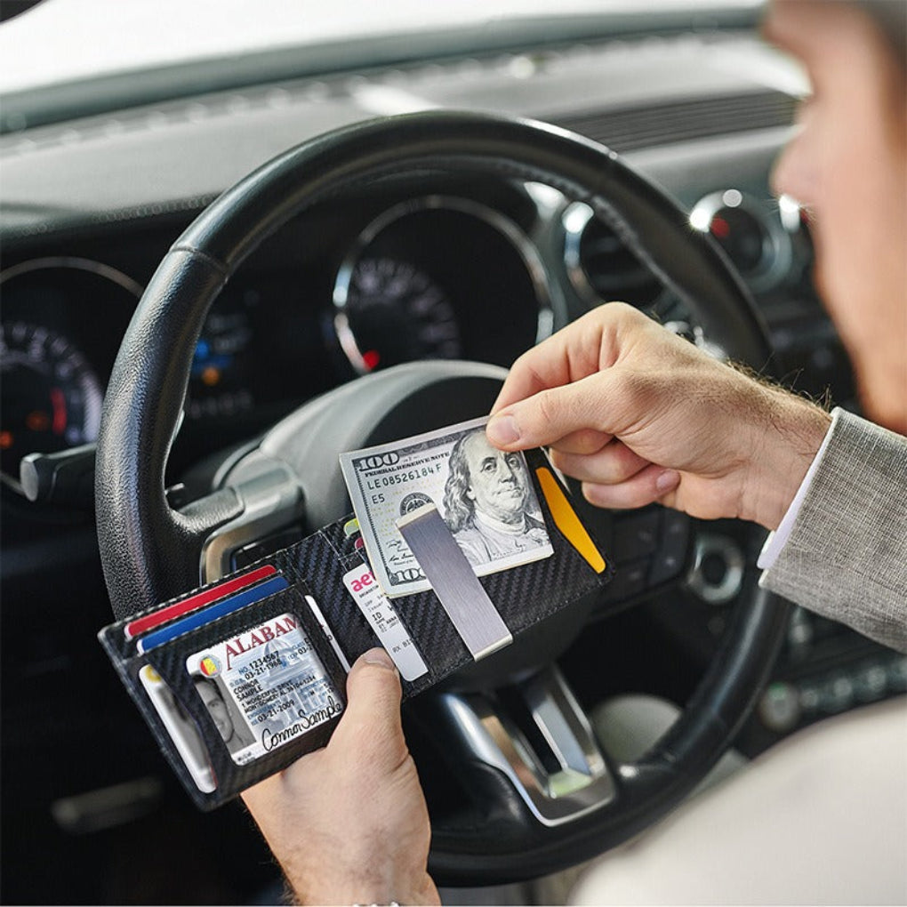 Schlanke RFID-Brieftasche mit Geldklammer