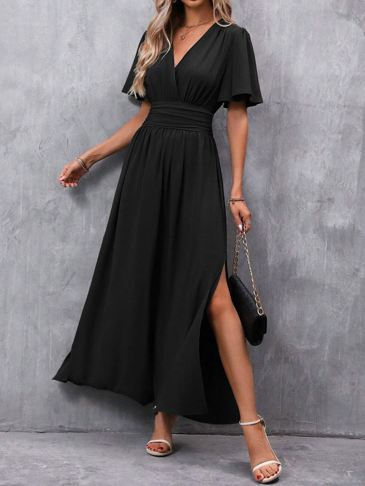 Elegantes Maxikleid mit V-Ausschnitt für Damen