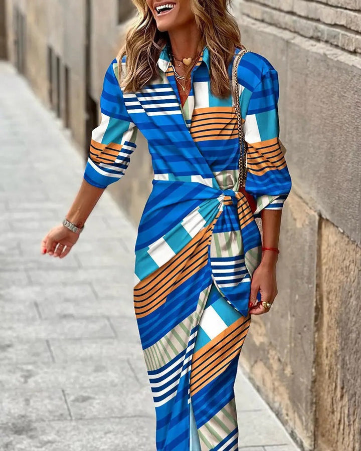 Sommer-Wickelkleid mit Kragen