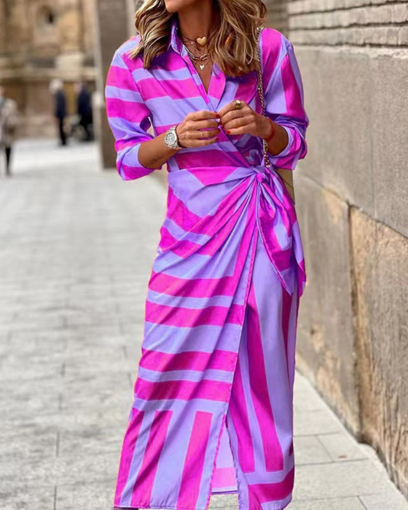 Sommer-Wickelkleid mit Kragen