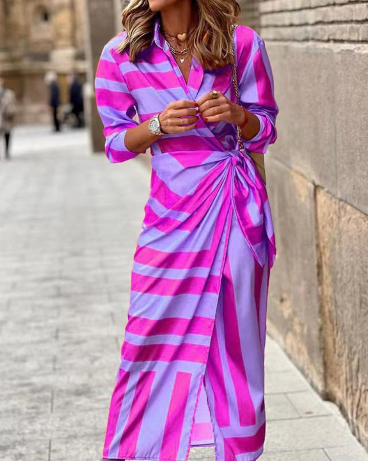 Sommer-Wickelkleid mit Kragen