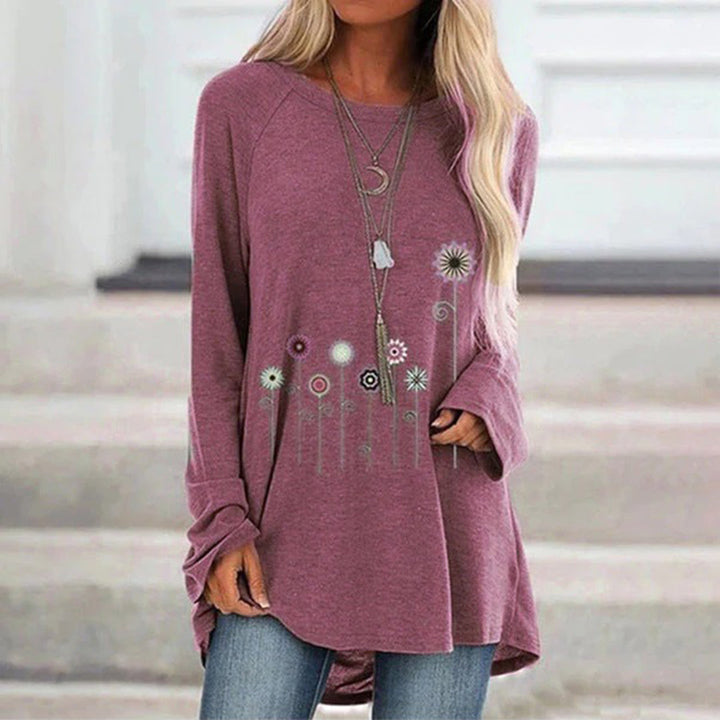 Sweatshirt mit 3D-Blumenstickerei